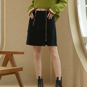 High waist slim A-line skirt